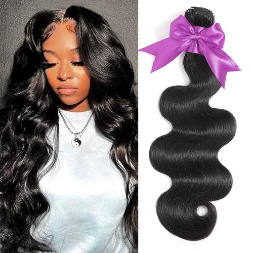 Body Wave Bundles 10A 1 Bundles Human Hair 100% Unprocessed Brazilian Virgin Raw Hair Bundles Extensions Double Weft Curly Weave Bundles Human Hair Natural Color Deals Full And Thick 20 Inch