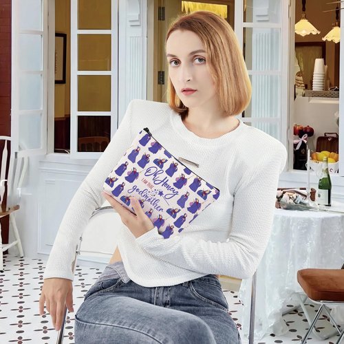 LEVLO Fairy Godmother Cosmetic Make Up Bag Gift For Fairy Fans Oh Honey I’m That Godmother Make Up Zipper Pouch Bag (Godmother Full)