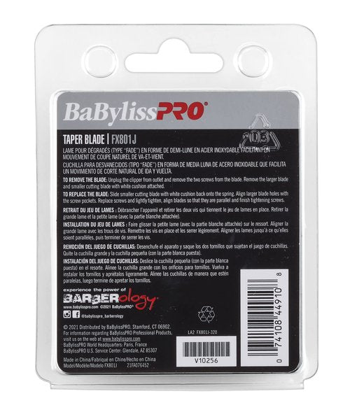 BaBylissPRO Barberology Stainless Steel Replacement Taper Blade for Hair Clippers (FX801J)