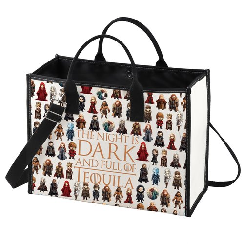 LEVLO Jon Snow Cosmetic Bag Daenerys Targaryen Fans Gift The Nnight Is Dark And Full Terrors Ned Zipper Pouch Bag (Night is Dark LT)
