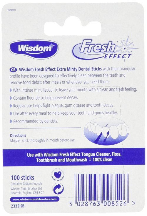 Wisdom Fresh Effect Dental Wood-Count, Pack of 4, 400-Count