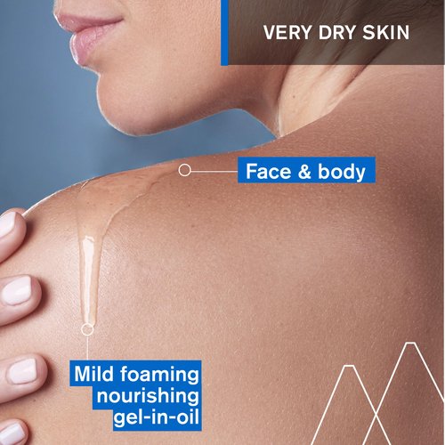 Uriage Xémose Cleansing Soothing Oil | Mild Foaming Nourishing Gel-in-oil, Face & Body, Fragrance & Soap-Free, 1 L / 34 oz