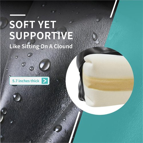 Salon Booster Seat for Kids Thick Cushioned Haircut Stool, Portable & Waterproof – Fits Barber Chairs, Salon Non-Slip, Easy-Clean, Soft Leather,Perfect for Stylists & Parents(Black)