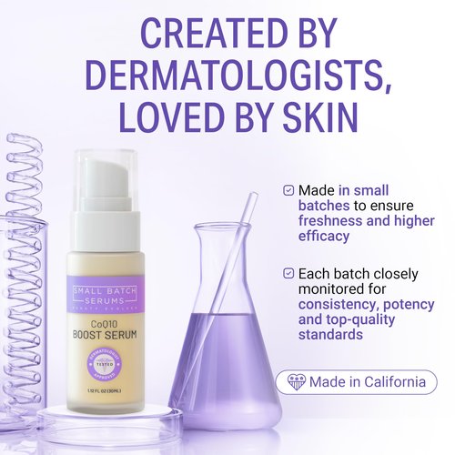 CoQ10 Pure Boost Glowing Face Serum - Coenzyme Q10 Serum with Hyaluronic Acid & Vitamin E for Enhanced Anti Aging Skin Care - Hydrating Hyaluronic Acid Facial Serum - Made in USA