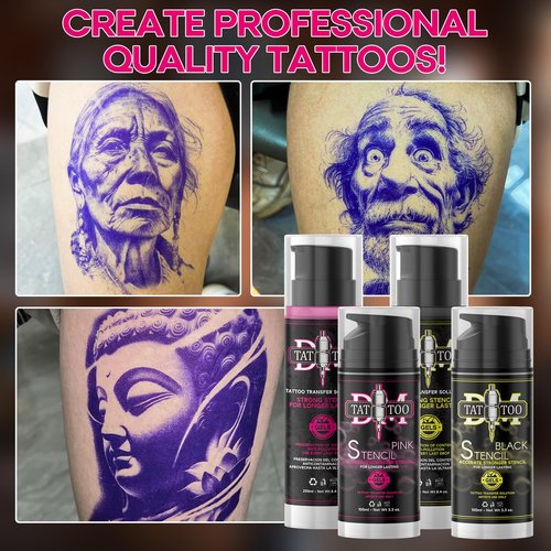 Tattoo Transfer Gel, Premium Professional Tattoo Stencil Liquid Large Capacity Not Esay to Erase Accessories (250ml Black)