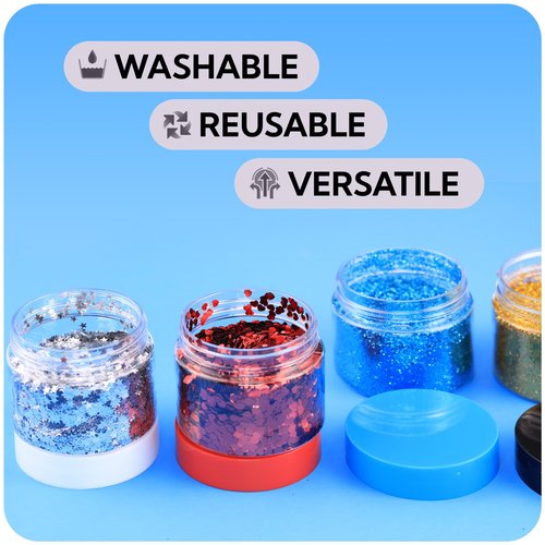 Cosmetic Plastic Jars with Liners and White Lids - 2 oz Small Travel Jars - 24 Pack Clear Plastic Containers for Cream Makeup Lotion - Leak Proof