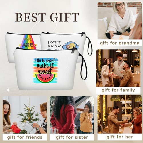 KONSOM Gifts for Friends Women,Funny Gifts for Women,Sister Gifts,Makeup Bag with Mirror,Womens Birthday Gifts,Special Gifts for Women,Gifts for Her,Womens Gifts Unique,Fun Gifts,Strong Woman Gifts
