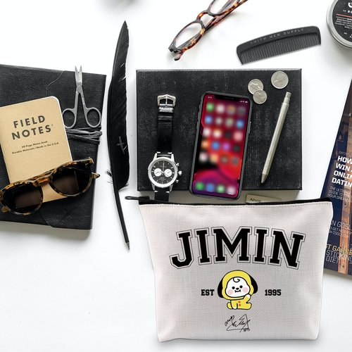 Singer Merch K-pop Characters Bag K-pop Team Gift for Army Singer Fan Gift B-T Inspired Zipper Pouch Bag (Jimin bag)