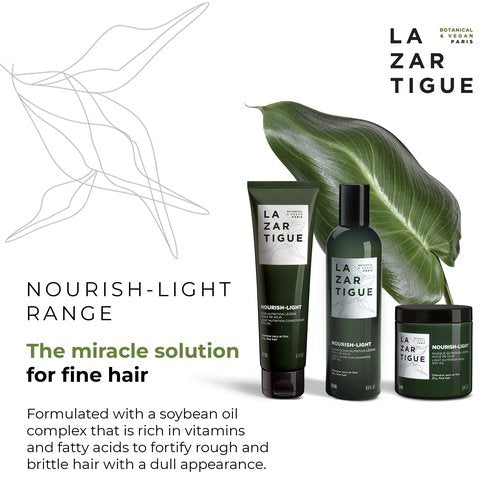Lazartigue Nourish Light Conditioner, Botanical & Vegan, Silicone-Free, Soybean Oil Enriched, Lightweight Hydration for Dry, Fine Hair, Vegan, Sulfate & Silicone Free, 5.1 Fl Oz