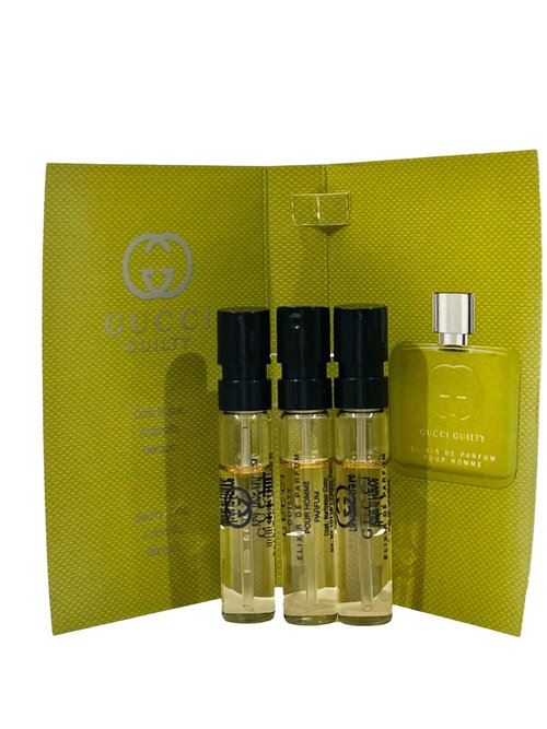 Gucci GUILTY MEN Elixir Sample Perfume 1.5 ml / 0.05 oz - set of 3 spray samples