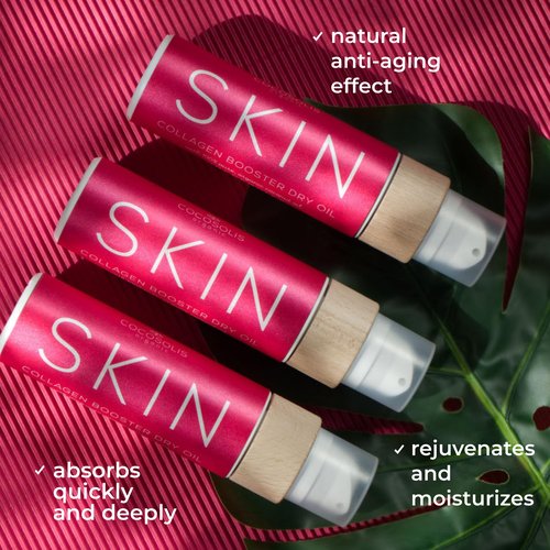 COCOSOLIS SKIN Collagen Booster Bio Oil – Anti-Aging Collagen Lotion for Skin Tightening with Rosehip and Essential oils – Collagen Oil for Face and Body - Smooths and reduces wrinkles