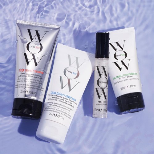 COLOR WOW Quick Frizz Fixes! Travel Kit – Includes Shampoo, Conditioner, One Minute Transformation Styling Cream, Pop & Lock Frizz Control and Glossing Serum, The ultimate in frizz control.
