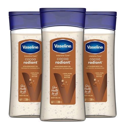 Vaseline Radiant X Deep Nourishment Body Cream 100% Pure Shea Butter & Intensive Care Cocoa Radiant For Glowing Skin 3 Count Body Gel Oil Body Oil Made with 100% Pure