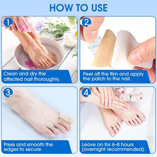 EASICUTI Fungal Nail Patches, 60 PCS Toenail Treatment Extra Strength, Overnight Nail Repair Sticks for Damaged Nails, Men and Women
