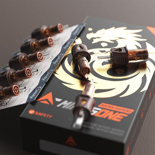 A-minusone 50 Pack Tattoo Cartridge Needles – #10 Mixed Sizes (3RL, 5RL, 7RL, 9RL, 7RS, 9RS, 9RM, 15RM, 9M1, 15M1) – 5 Each – Pro Finger Ledge Disposable Cartridges with Membrane
