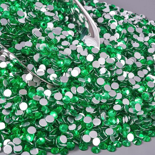 Blinginbox 1440Pieces SS6/1.9-2mm Flat Back Crystal Rhinestones Round Gems for Nail Art,Peridot
