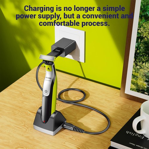 Charger Dock Compatible with Philips Norelco Oneblade QP2630 QP2530 HQ850,8V Charging Base Stand for Norelco One Blade 360 Power Cord Adapter Supply Black