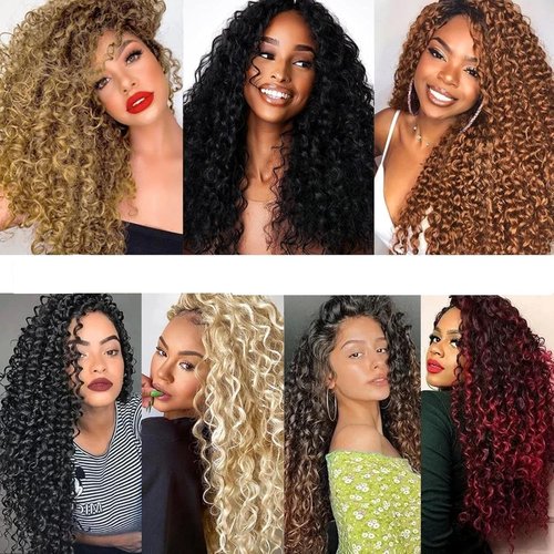 Datanala GoGo Curl Crochet Hairv 18 Inch Pre-Looped Water Wave Crochet Hair 8 Packs Long Beach Curl Crochet Braiding Hair Synthetic Extensions For Women (18Inch/T30)