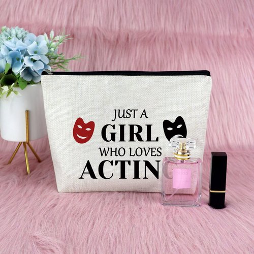 Theatre Lover Gifts Makeup Bag Theatre Drama Gift for Actress Theater Gifts for Women Theatre Acting Gift for Drama Student Retirement Graduation Gift for Drama Teacher Dramatist Cosmetic Travel Bag