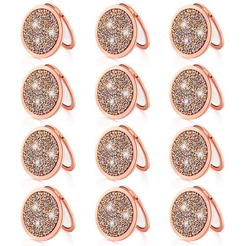 Vicenpal Compact Cosmetic Mirror Round Pocket Makeup for Bridesmaid Gifts Hand Held Small Mirror for Purse Compact Travel Accessory Proposal Bridal Shower Gifts, 2.75 Inch(12 Pcs)