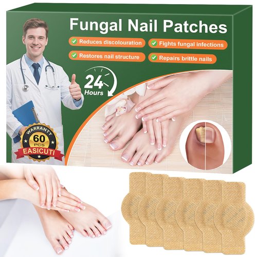 EASICUTI Fungal Nail Patches, 60 PCS Toenail Treatment Extra Strength, Overnight Nail Repair Sticks for Damaged Nails, Men and Women