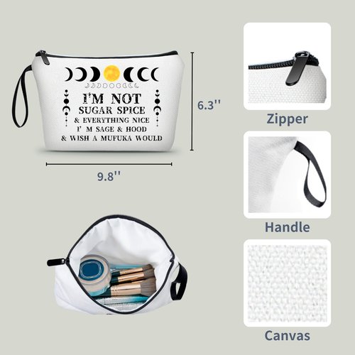 Spiritual Unusual Birthday Gift for Women Teenager Girl Small Cosmetic Makeup Bag for Purse Witch Stuff