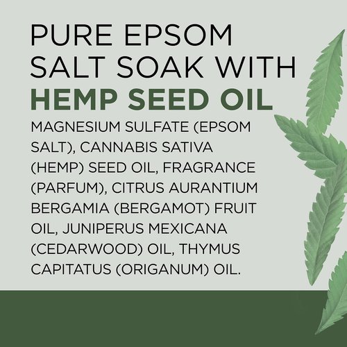 Dr Teal's Pure Epsom Salt, Cannabis Sativa Hemp Seed Oil, 3 lb (Pack of 4)