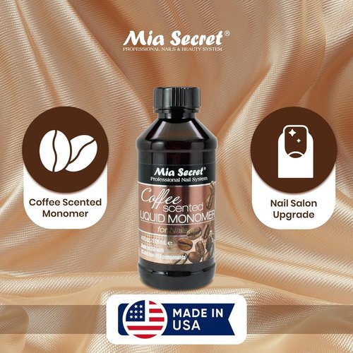 Mia Secret COFFEE SCENTED Liquid Monomer - Alternate Acrylic Nail Liquid for Acrylic Powder - EMA monomer - Scented Nail Monomer liquid - ema monomer acrylic nail liquid (8 oz.)