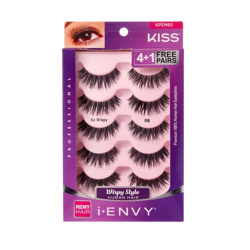 iENVY by KISS So Wispy Eyelashes 5 Pair Multi Pack (KPEM65) (2 PACK) Natural Wispy Style Made with Natural Hair…