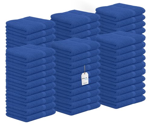 Avalon Towels Cotton Washcloths – (Pack of 60) Size 12x12 Inches, 100% Ring Spun Cotton, Soft & Absorbent Face Towels, Gym Towels, Hotel and Spa Quality, Reusable Fingertip Towels (Blue)