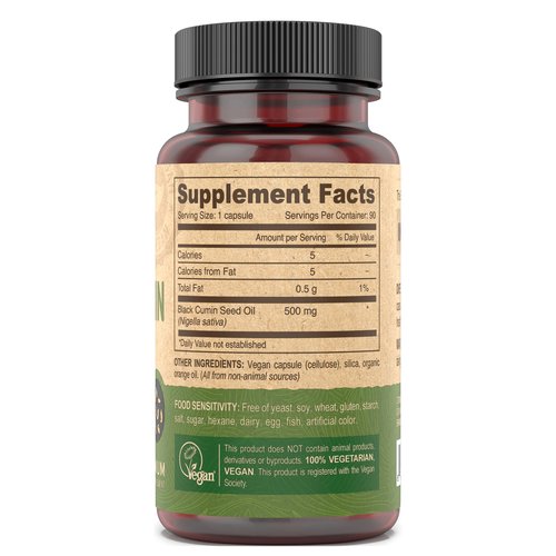 DEVA Vegan Nutrition Black Cumin Seed Oil, Cold-Pressed, Unrefined, 90 Vegan Capsules, 2-Pack