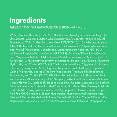 Easydew Mela B Toning Ampoule Cushion - 2-in-1 Korean Skin Care & Face Beauty Makeup - Age-Defying Full Coverage Cushion Foundation with Niacinamide & Hyaluron-Vital C 0.45 oz (#17 Ivory)