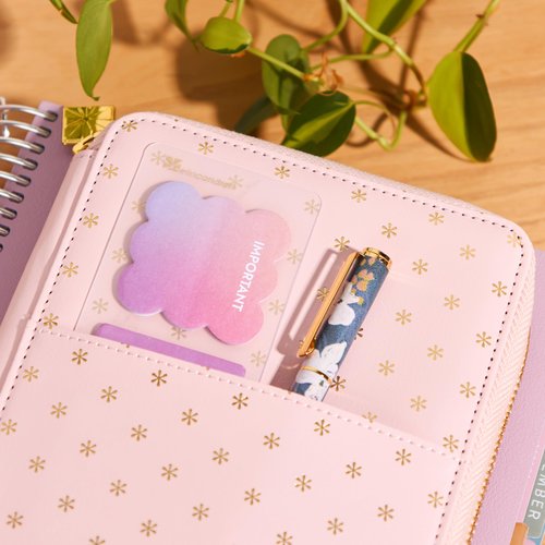 Erin Condren Premium Planny Pack, Blush Asterisks Vegan Leather Zip-Around Design, Multi-Purpose Zipper Case for Planning Supplies, School and Office Supplies, Makeup, Tech and More