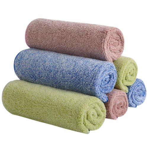 SINLAND Microfiber Face Towels Ultra Soft Facial Washcloths Face Cloth for Bath 12Inch x 12Inch 6 Pack