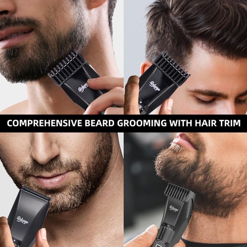 REHOYO Beard Trimmer for Men Adjustable: Professional Cordless Trimmer with 20-Length Dial – Waterproof Hair Clippers w/Stainless Steel Blades for Beard, Mustache & Face Grooming – Gifts for Dad & Him