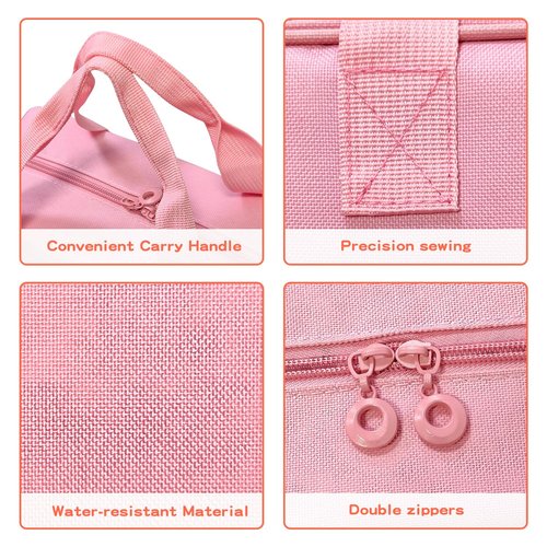 Hair Accessories Organizer for Girls, Hanging Hair Bow Storage Bag for Girls Hair Clips, Travel Organizer With Hair Clips, Headbands, Scrunchies & Ties - Empty Bag (Pink)