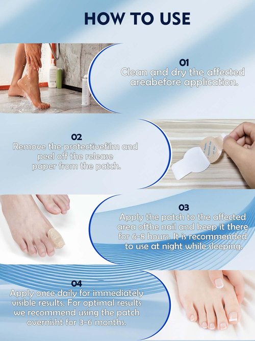 Nail Patches 48 PCS Toenail Treatment Extra Strength 8-Hour Overnight Nail Fast Acting Repair Effortless Hydrogel Nail Care and Repair for Damaged Nails Overnight Renewal for Men and Women