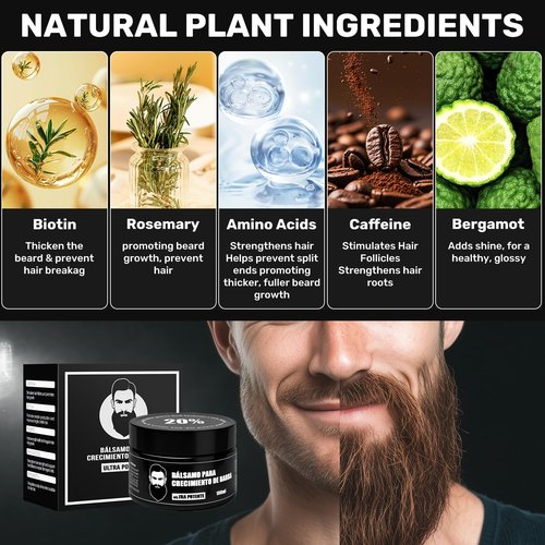 ceepdoogle 2 Pcs Cosmetics Para Barba, Bálsamo Estimulante de Barba,Estimulante Para Barba,Ultra Potente Beard Stimulating Balm, Crema Para Barba, Moisturizes & Strengthens Beard, 200ML / 7 OZ