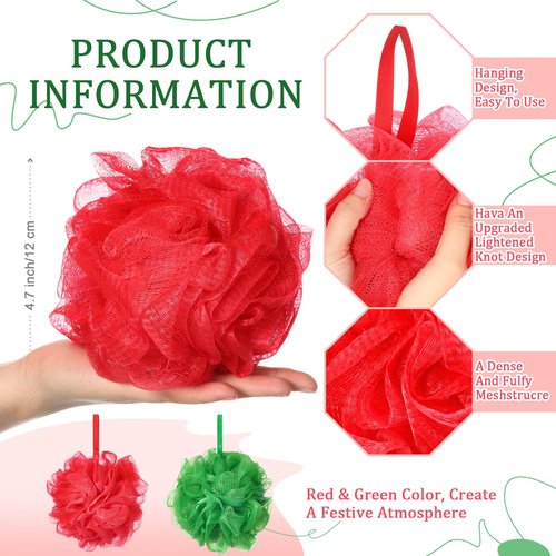 FuWeave 12 Pcs Thanksgiving Bath Loofah Sponge Orange Harvest Loofah Exfoliating Body Scrubber Shower Sponge 50g Mesh Shower Pouf Balls Gift Set for Women Men Bathing Accessories