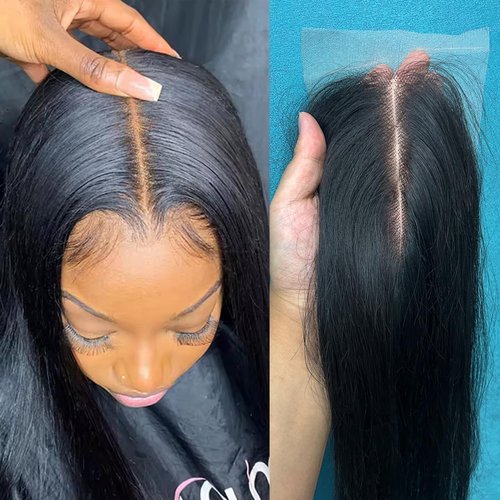 WIGHUB 2x6 Hd Lace Closure Straight Indian Virgin Human Hair,18Inch Middle Part Pre Plucked Natural Hairline Transparent Swiss Lace Closure Human Hair