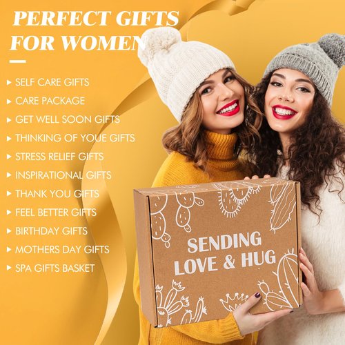 Self Care Gifts for Women Get Well Soon Gifts Care Package, Thinking of You Gift for Women Relaxing Spa Feel Better Gift, Mental Health Stress Relief Box Mothers Day Ideas for Mom Her Sister Friends
