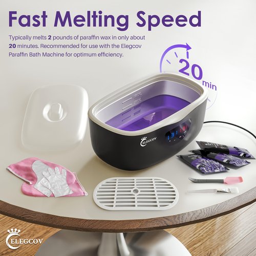 ELEGCOV Paraffin Wax Refills-10 Pack Lavender Scented Paraffin Wax for Hand and Feet, Parrafin Wax Bath Blocks for Wax Machine, Relieves Muscle Fatigue, Deeply Hydrates, Moisturizes and Nourishes