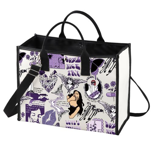 LEVLO Song Lyrics Aesthetic Tote Bag Tour Concert Gift Musical Shoulder Bag Singer Merchandise (Butterfly LT)