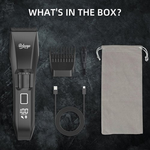 REHOYO Beard Trimmer for Men Adjustable: Professional Cordless Trimmer with 20-Length Dial – Waterproof Hair Clippers w/Stainless Steel Blades for Beard, Mustache & Face Grooming – Gifts for Dad & Him
