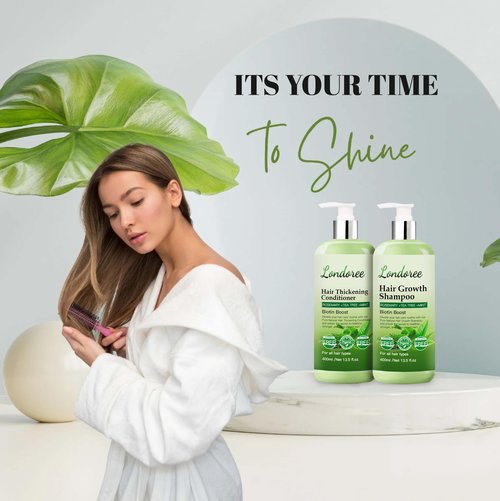Rosemary Shampoo and Conditioner Set for Hair Growth – Biotin & Tea Tree Oil – Thickening & Strengthening Formula for Thinning Hair, Hair Loss, Scalp Therapy – 13.5 fl oz Each (400ml)
