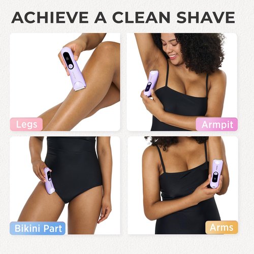 Bikini Trimmer for Women Pubic Hair: Rechargeable Eletctric Razors for Women - Painless Eletctric Shaver - (Wisteria Purple)