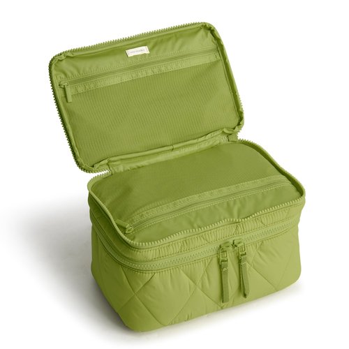 Vera Bradley Featherweight Brush Up Cosmetic Case, Spinach Green
