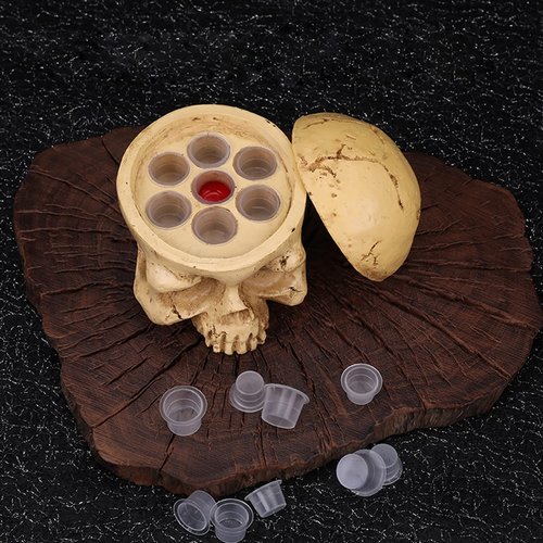 Skull Tattoo Ink Cup Holder - Yangna Skull Head Tattoo Ink Cap Holder 7 Holes Stand Hard Resin Pigment Cap Holder