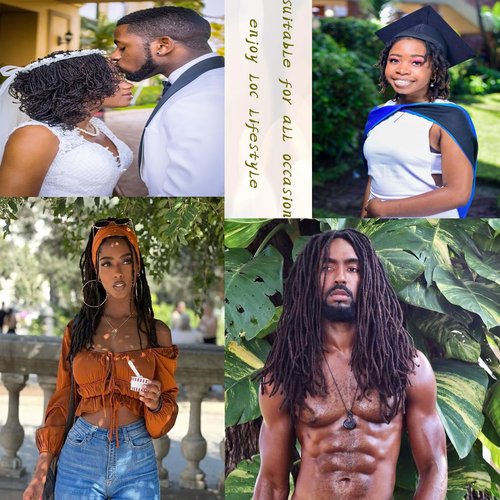 Luckroce Loc Extension Human Hair 6 inch 0.2cm Width 100% Permanent Huamn Hair Dreadlocks Extension Can Be Dyed Bleached Curled Handmade loc Extension for Men Women (30 Strands Natual Black)
