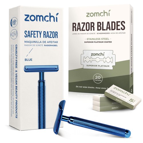 Upgrade Double Edge Safety Razor with 100 Counts Safety Razor Blades